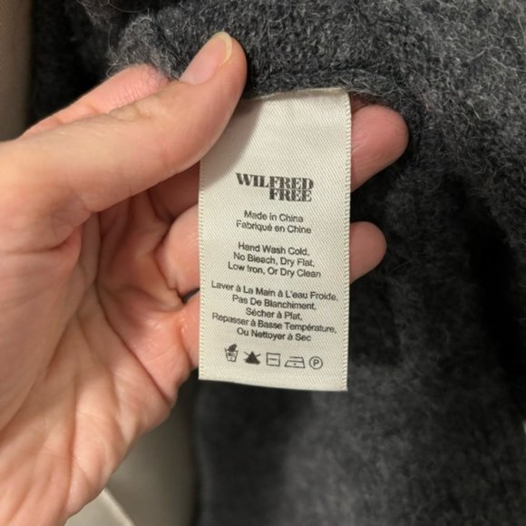 Aritzia Wilfred Free Aronson Open Front Wool Blend Cardigan Sweater Dark Gray XS - Picture 15 of 16